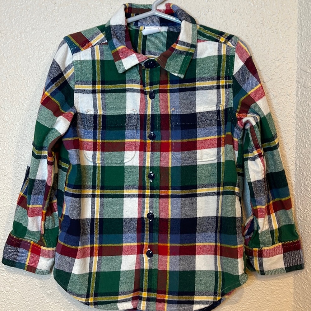 EUC- Baby Gap- Plaid Long Sleeve Shirt- Size 4T